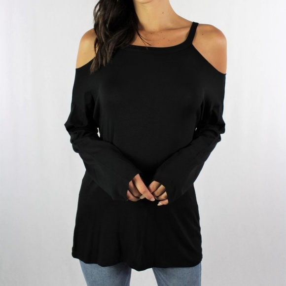 🔥JUST IN💥 Women's long sleeve, cold shoulder top - Picture 2 of 2